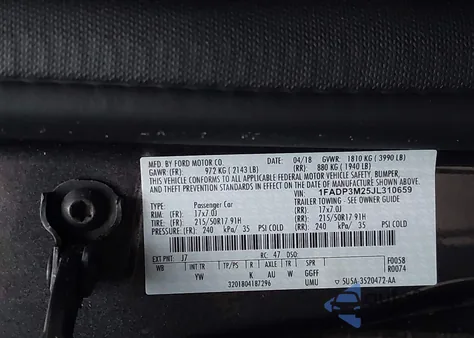 2018 Ford Focus Sel from USA, damaged, VIN 1FADP3M25JL310659